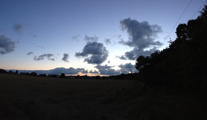 I'm big on moody skies and this pic (taken whilst dog walking tonight) fits the music