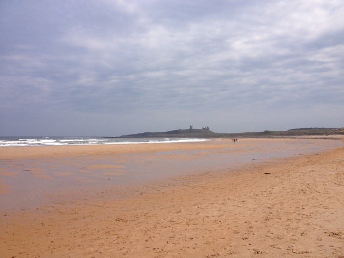 Dunstanburgh Castle in distance - 1537 in shorts, just out of shot